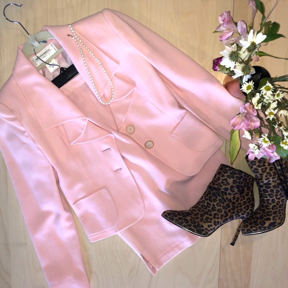 Vintage Dresses & Skirts - VINTAGE Morabito Paris Pink Skirt Suit